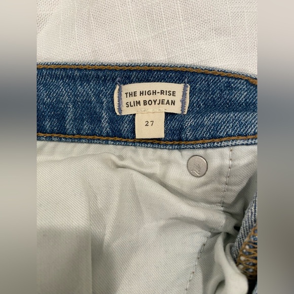 Madewell High Rise Slim Boy Jean in Neal Wash Tencel Denim Edition Size 27 - Picture 12 of 16